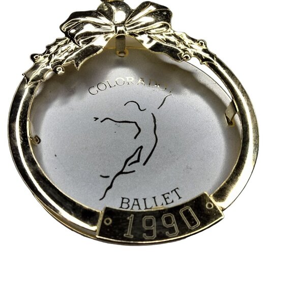 Colorado Ballet Christmas Ornament Gold Color 1990 Dance USA G Duchin - Picture 1 of 5